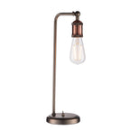 Hal 1-Light Industrial Table Lamp - Aged Pewter & Copper