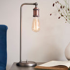 Hal 1-Light Industrial Table Lamp - Aged Pewter & Copper
