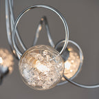 Auria 6-Light Semi-Flush Mount: Modern Style (Chrome & Beaded Glass)