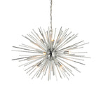 Lena 9-Light Modern Chrome Star Pendant with Textured Rods