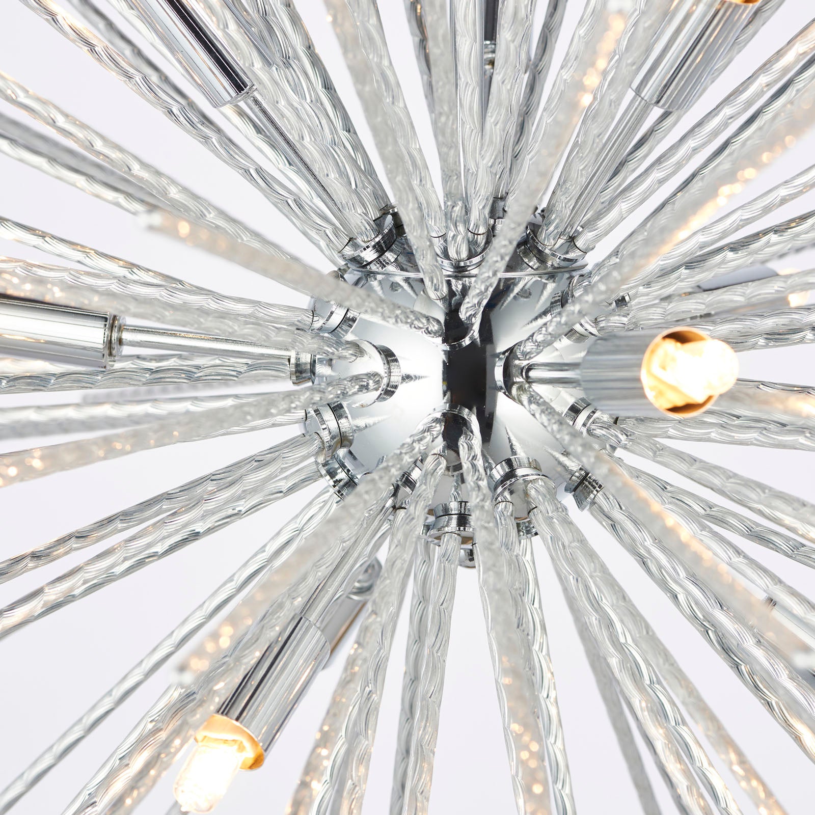 Lena 9-Light Modern Chrome Star Pendant with Textured Rods