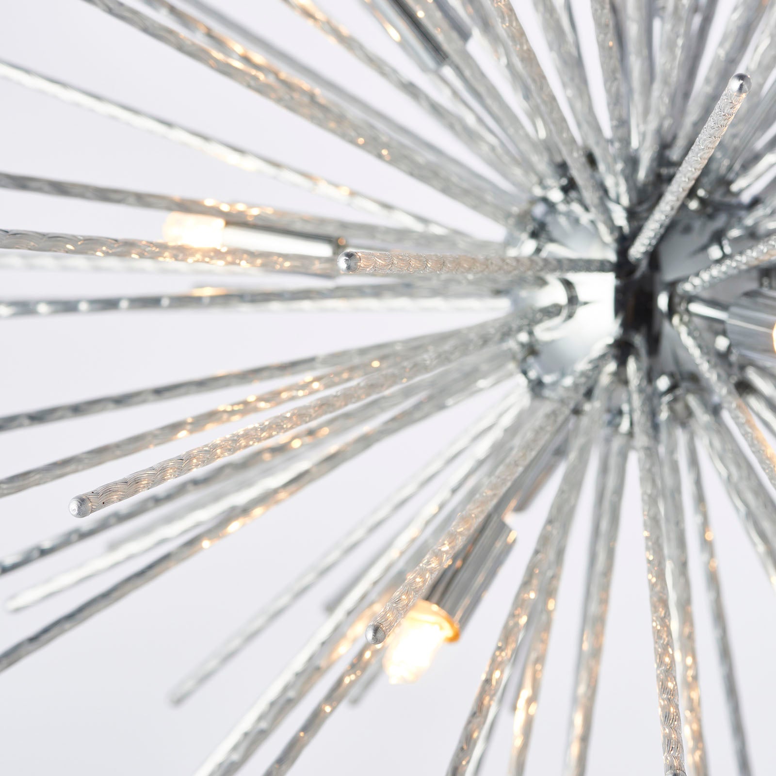 Lena 9-Light Modern Chrome Star Pendant with Textured Rods