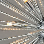 Lena 9-Light Modern Chrome Star Pendant with Textured Rods