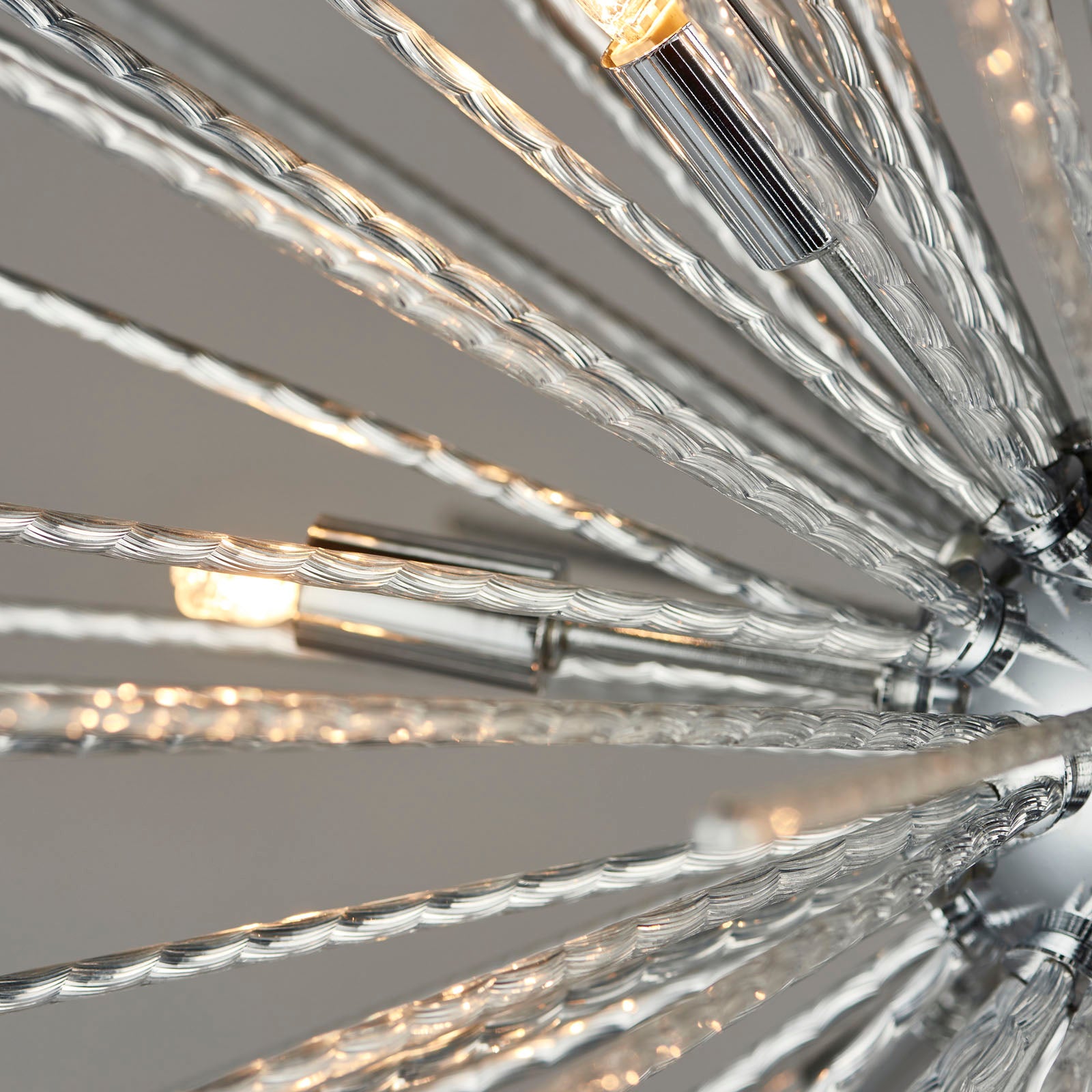 Lena 9-Light Modern Chrome Star Pendant with Textured Rods