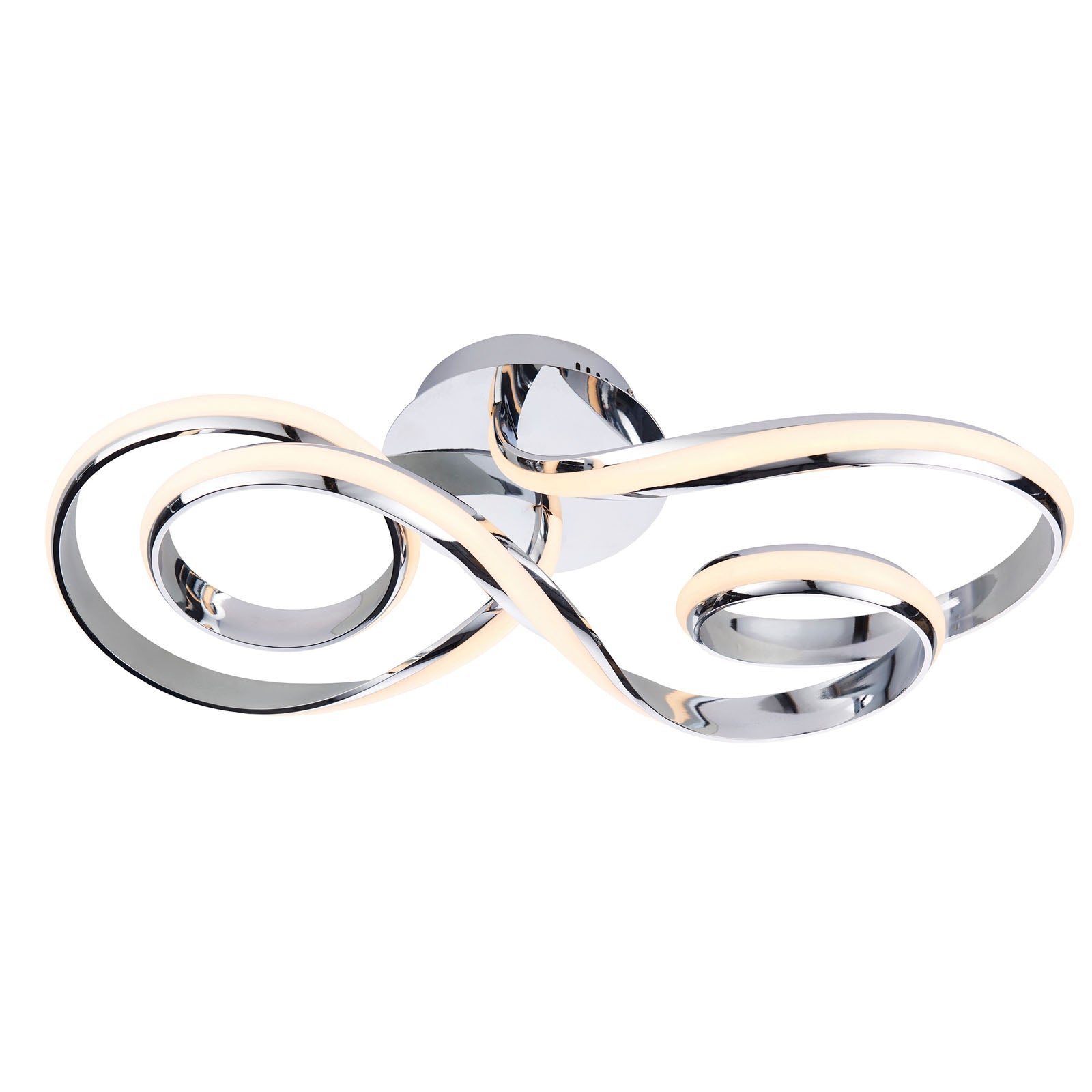 Aria 1-Light LED Semi-Flush Mount: Flowing Curves (Chrome)