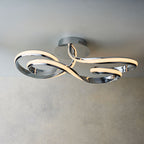 Aria 1-Light LED Semi-Flush Mount: Flowing Curves (Chrome)