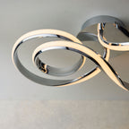 Aria 1-Light LED Semi-Flush Mount: Flowing Curves (Chrome)