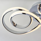 Aria 1-Light LED Semi-Flush Mount: Flowing Curves (Chrome)