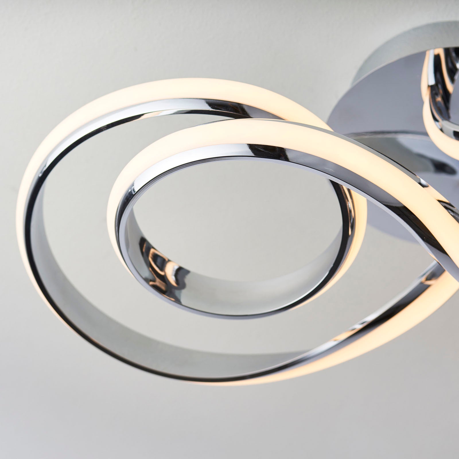 Aria 1-Light LED Semi-Flush Mount: Flowing Curves (Chrome)