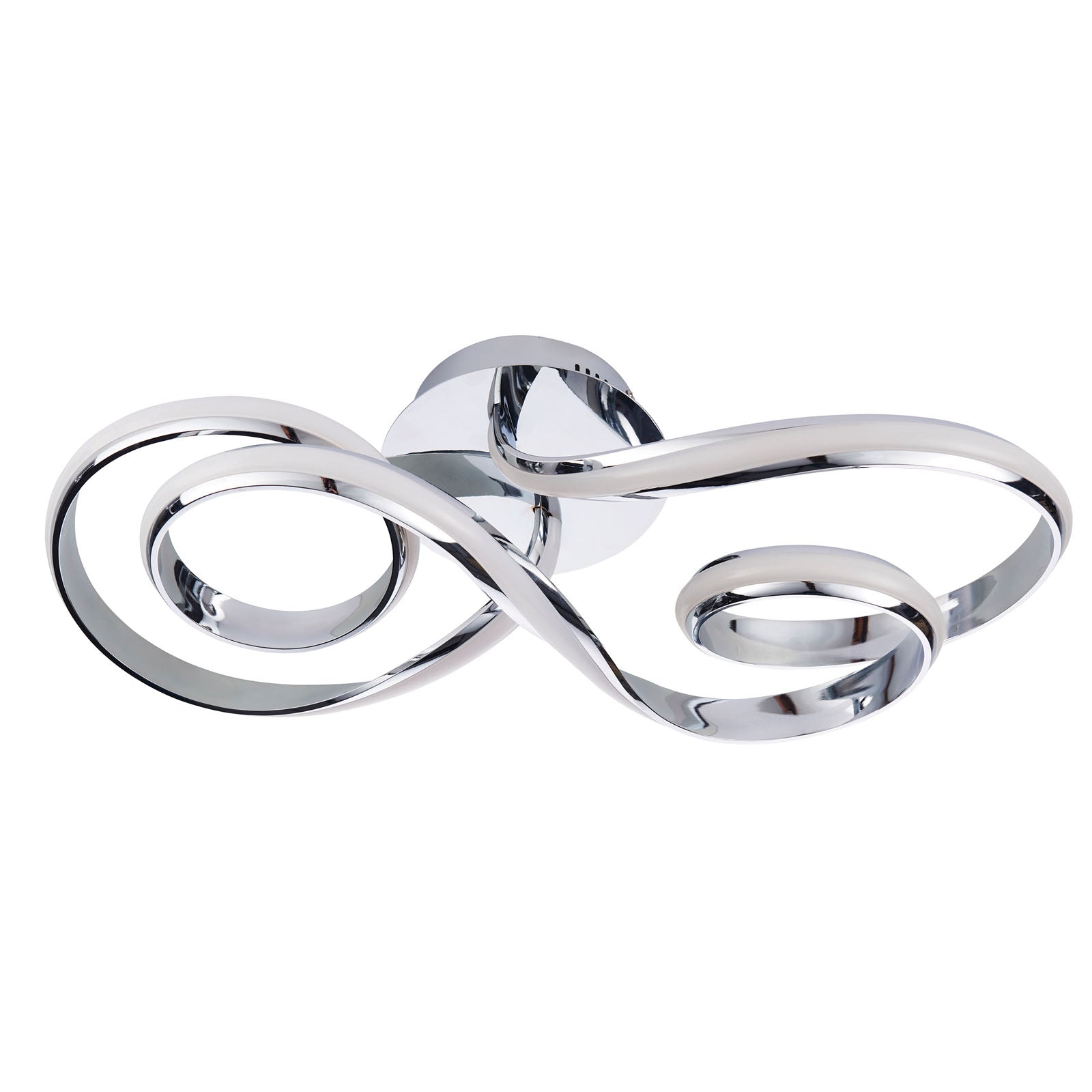 Aria 1-Light LED Semi-Flush Mount: Flowing Curves (Chrome)