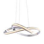 Aria 1-Light LED Pendant: Flowing Curves (Chrome, Height Adjustable)