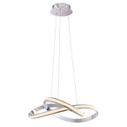 Aria 1-Light LED Pendant: Flowing Curves (Chrome, Height Adjustable)