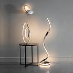 Aria 1-Light LED Floor Lamp: Flowing Curves (Chrome)