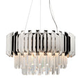 Valetta 6 Light Stainless Steel and Crystal Chandelier