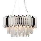 Valetta 6 Light Stainless Steel and Crystal Chandelier