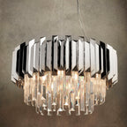 Valetta 6 Light Stainless Steel and Crystal Chandelier