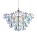Infinity 6-Light Chrome Pendant Light with Iridescent Glass Shades