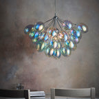 Infinity 6-Light Chrome Pendant Light with Iridescent Glass Shades