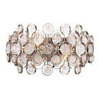 Marella 2-Light Bright Nickel Wall Light with Clear Glass Medallions