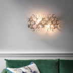 Marella 2-Light Bright Nickel Wall Light with Clear Glass Medallions
