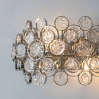 Marella 2-Light Bright Nickel Wall Light with Clear Glass Medallions