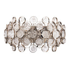 Marella 2-Light Bright Nickel Wall Light with Clear Glass Medallions