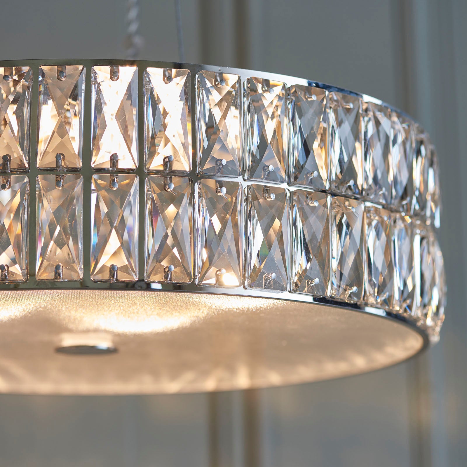 Verina 5 Light Pendant with Prismatic Glass Diffuser Chrome