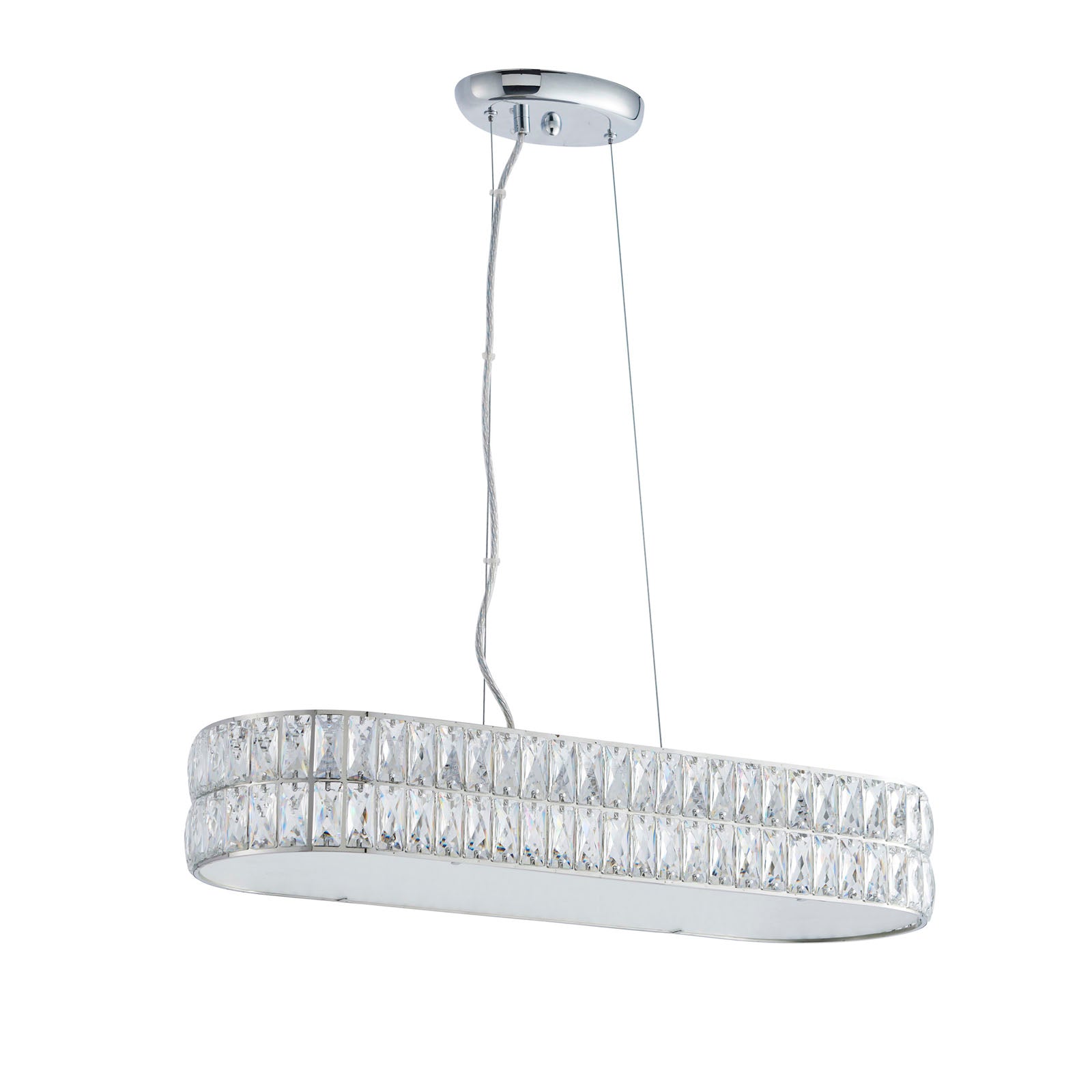 Verina 5-Light Crystal Chrome Bar Pendant