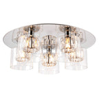 Verina 5-Light Chrome Crystal Flush Ceiling Light