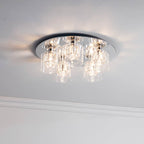 Verina 5-Light Chrome Crystal Flush Ceiling Light