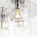Verina 5-Light Chrome Crystal Flush Ceiling Light