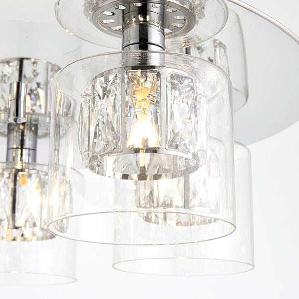 Verina 5-Light Chrome Crystal Flush Ceiling Light