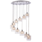 Verina 12-Light Chrome Pendant Light with Clear Crystals