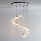 Verina 12-Light Chrome Pendant Light with Clear Crystals