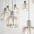 Verina 12-Light Chrome Pendant Light with Clear Crystals