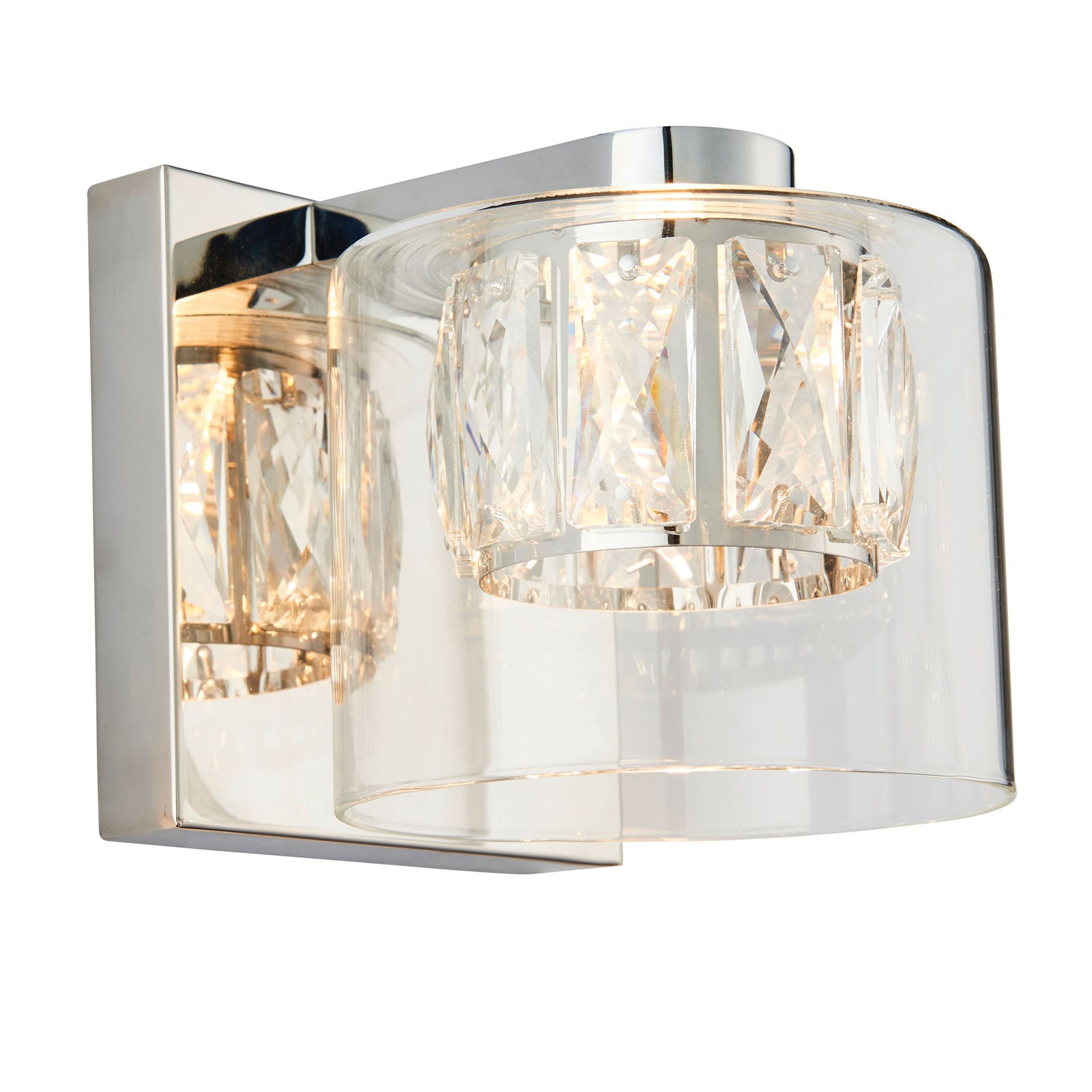 Verina 1-Light Chrome Crystal Wall Light