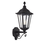 Burford 1-Light Outdoor Wall Lantern: Traditional Design (Matt Black & Clear Glass)