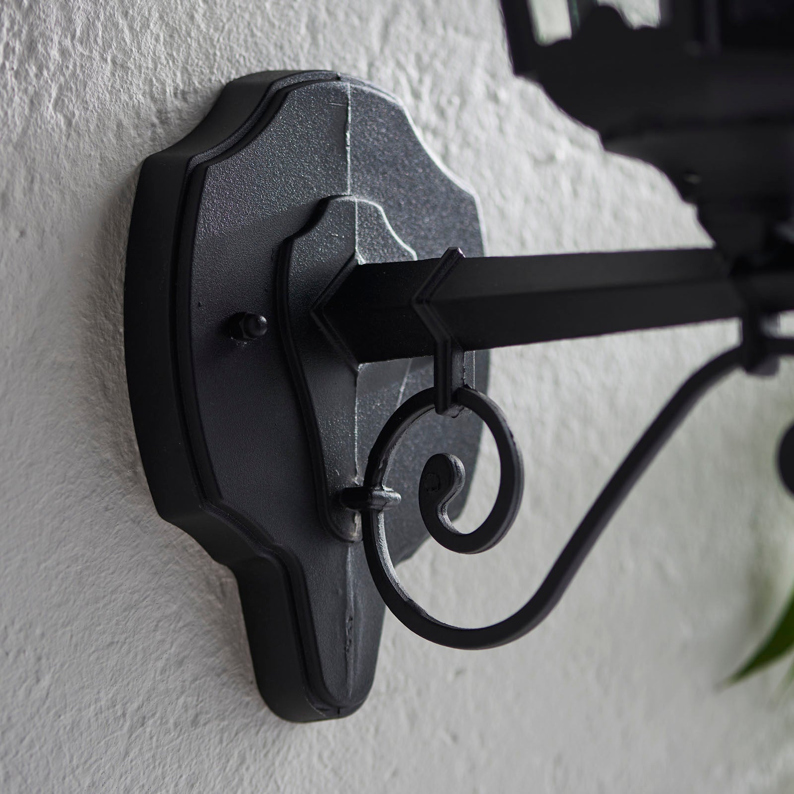 Burford 1-Light Outdoor Wall Lantern: Traditional Design (Matt Black & Clear Glass)