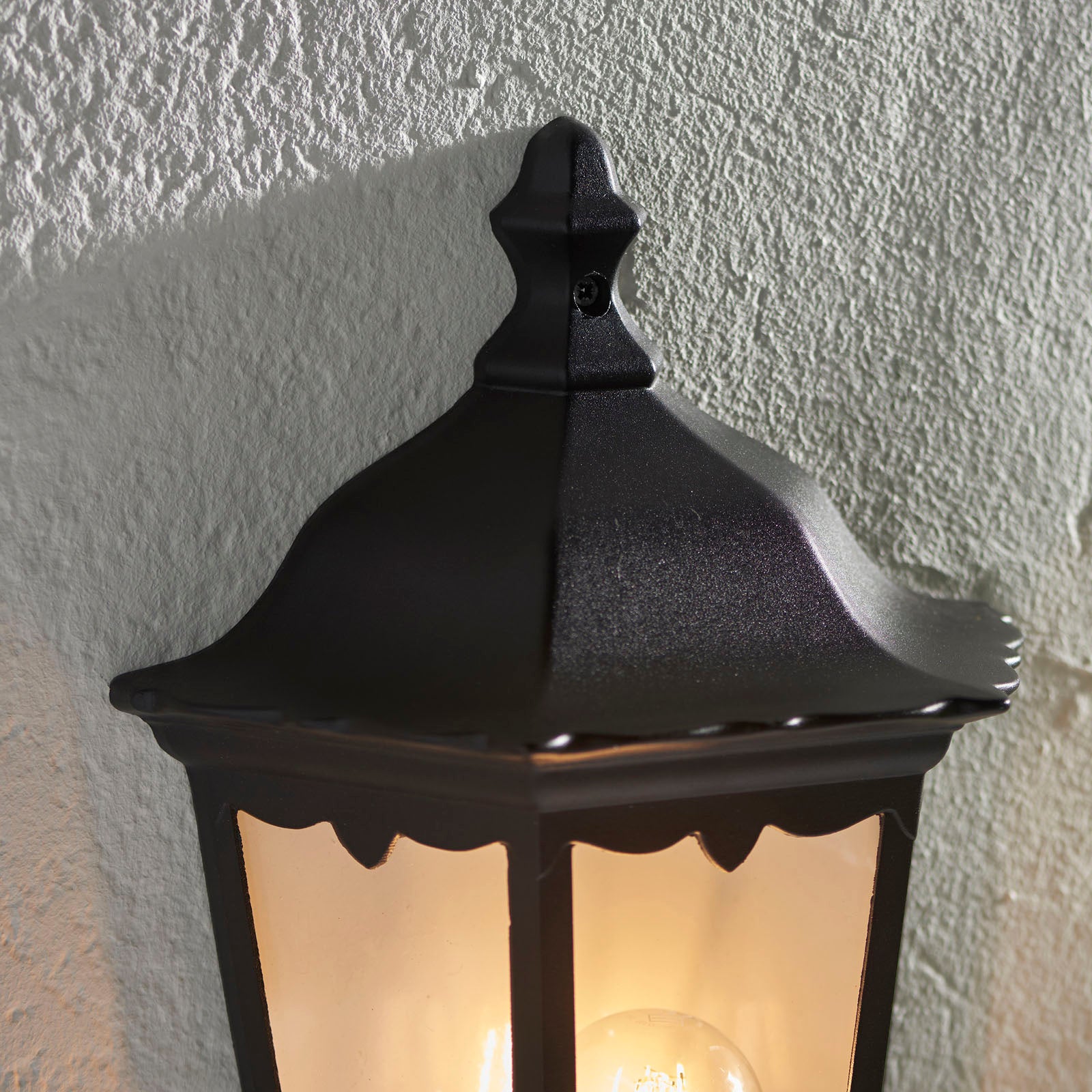 Burford 1-Light Outdoor Wall Lantern: Traditional Design (Matt Black & Coach Style)
