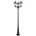 Burford 3-Light Outdoor Lamp Post: Traditional Design (Matt Black & Clear Glass)