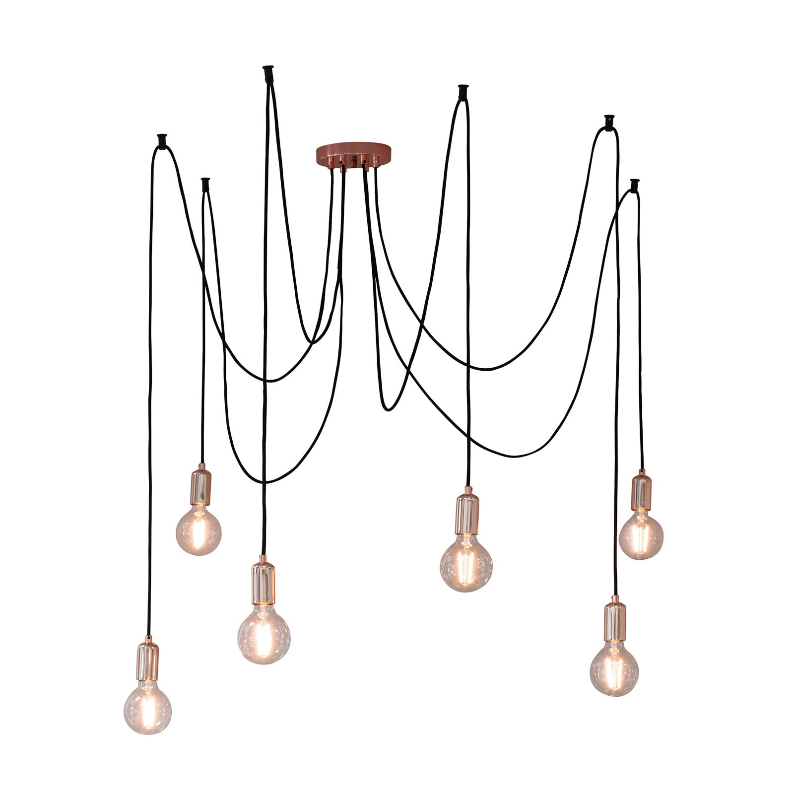 Studio Industrial 6-Light Pendant (Adjustable, Copper)