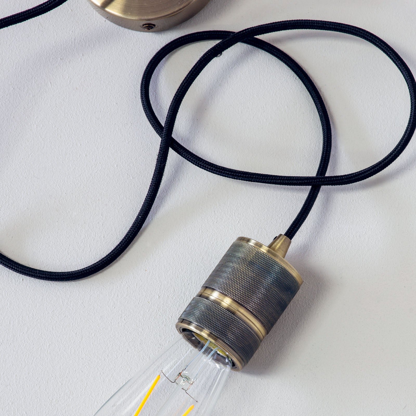 Urban Antique Brass Industrial Pendant Light (Adjustable Height)