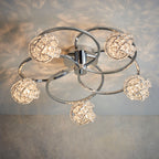 Talia 5-Light Chrome Ceiling Light (Crystal Clusters)