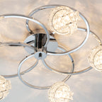 Talia 5-Light Chrome Ceiling Light (Crystal Clusters)