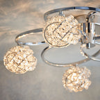 Talia 5-Light Chrome Ceiling Light (Crystal Clusters)