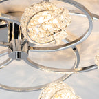 Talia 5-Light Chrome Ceiling Light (Crystal Clusters)