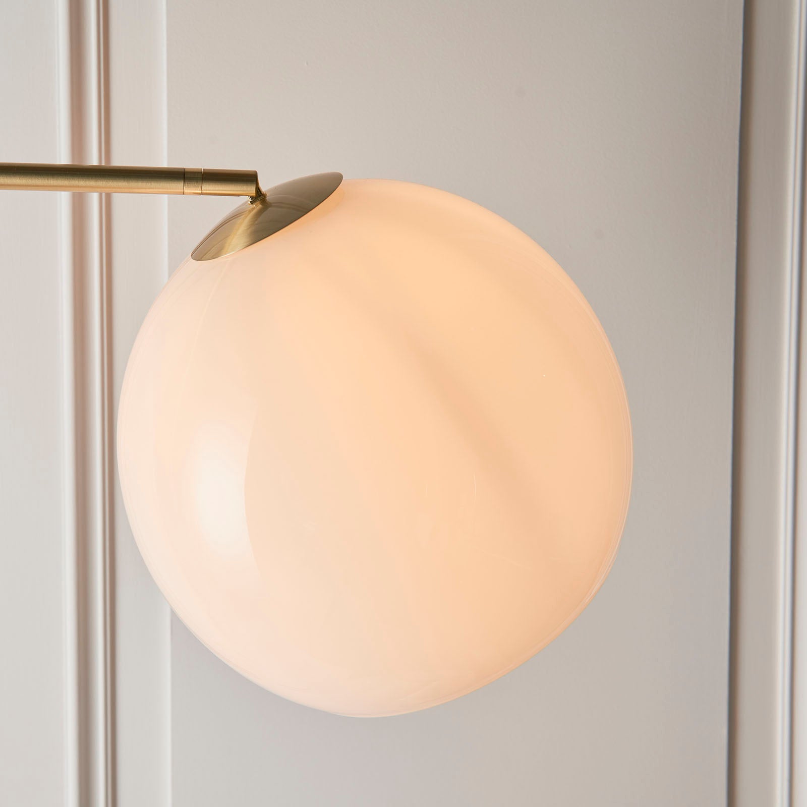 Otto Floor Lamp - Brushed Brass, White & Grey Marble (Large)