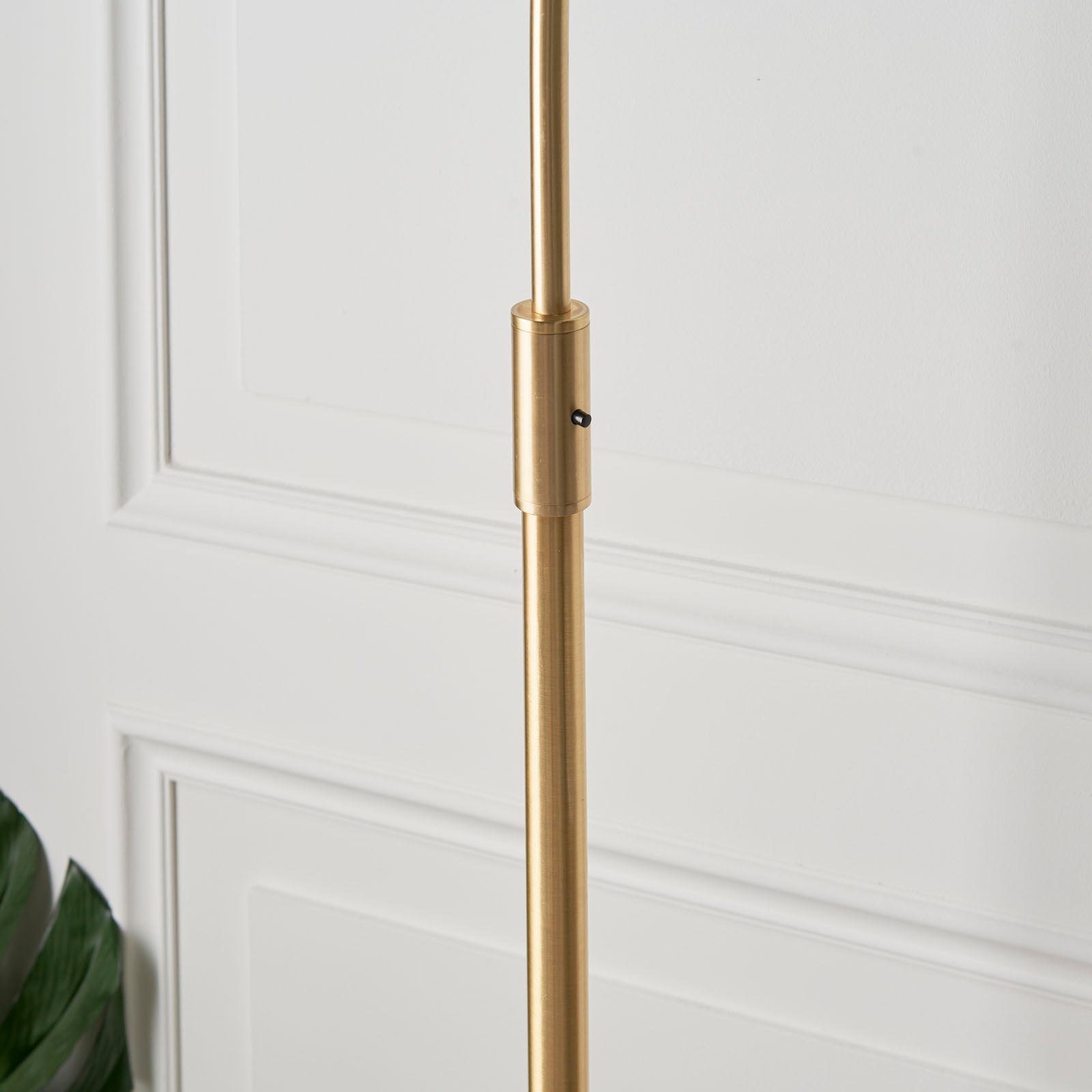 Otto Floor Lamp - Brushed Brass, White & Grey Marble (Large)