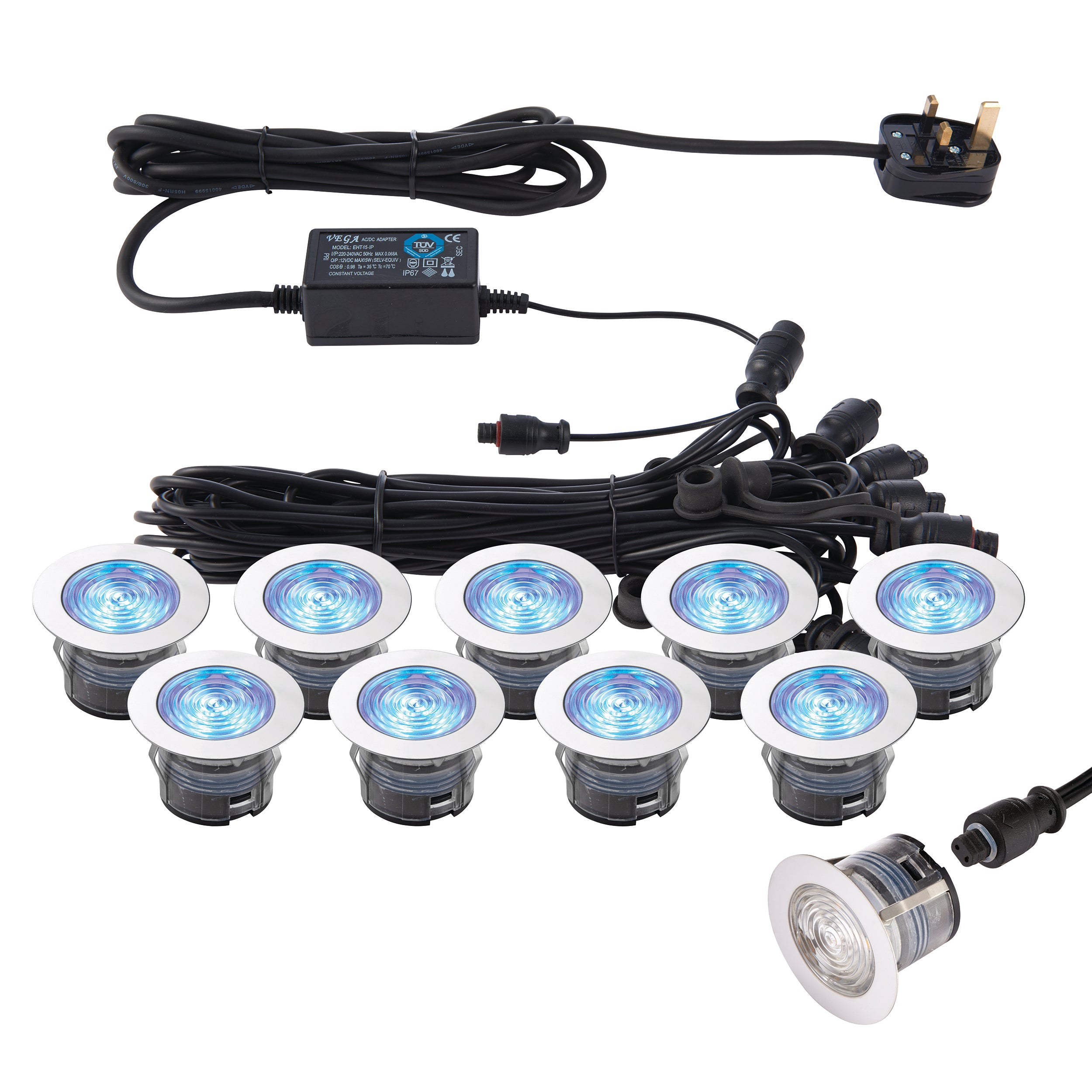 IkonPRO CCT 6500K/Blue 45mm kit IP67 0.75W