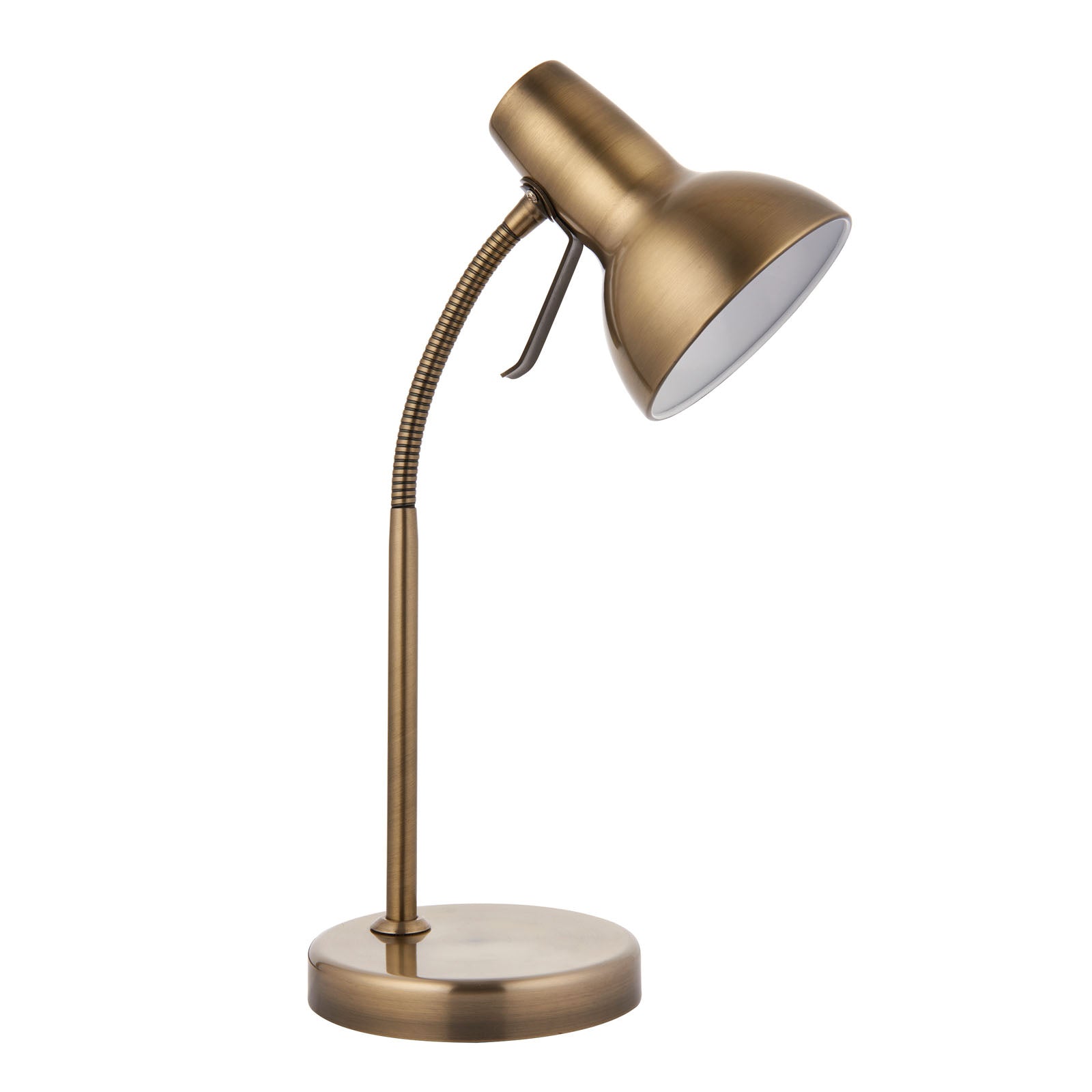 Amalfi 1-Light Task Lamp: Adjustable Head & USB Port (Antique Brass)